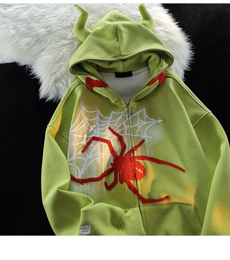 Spider Printed Hoodie - Image 6
