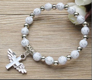 Oil Dripping Angel Cross Rosary Bracelet - Image 2