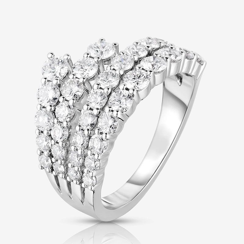 White gold color zircon ring for everyday jewelry looks