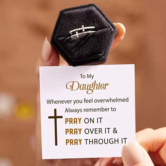 Fashion Double-layer Cross Frame Women's Ring