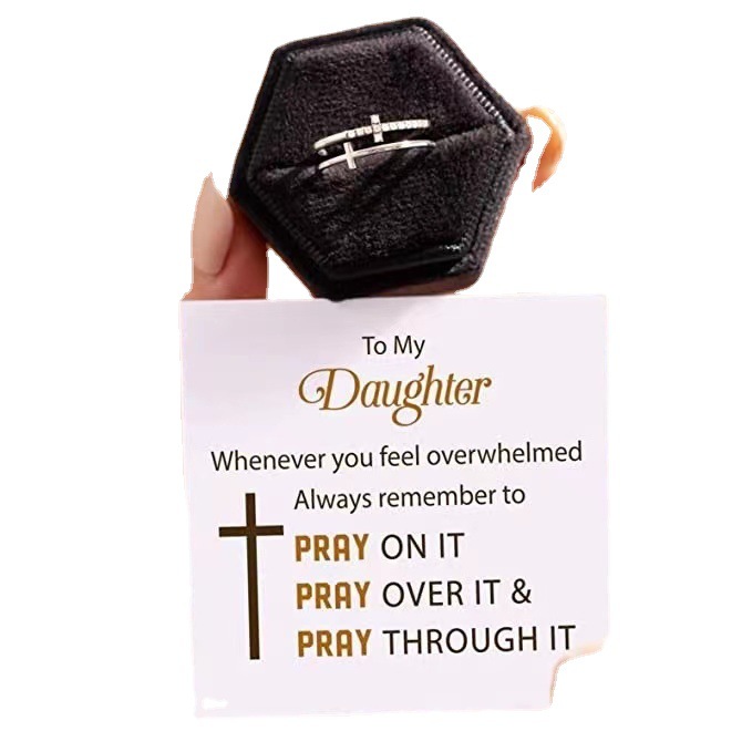 Fashion Double-layer Cross Frame Women's Ring