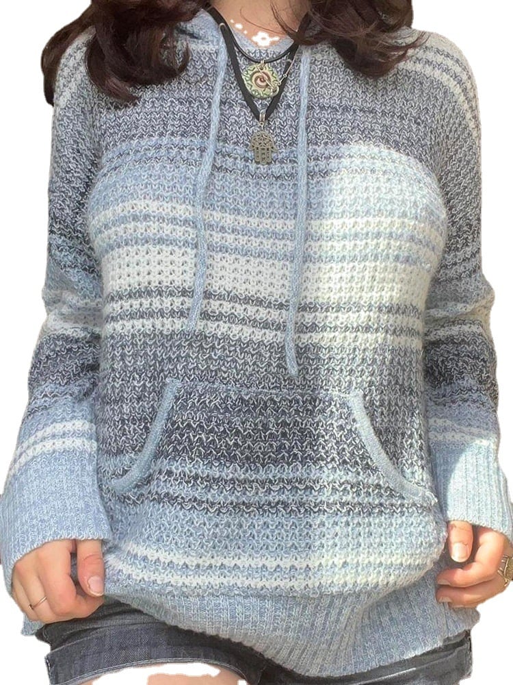 Hooded Stripe Knitwear Image 1