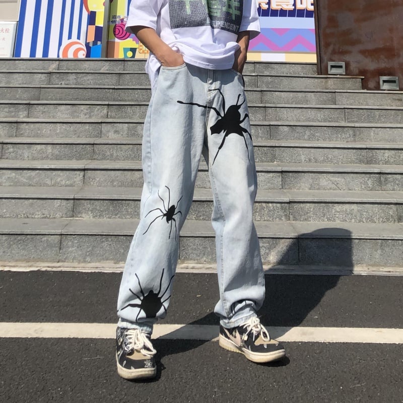 Spider Print Jeans Back View