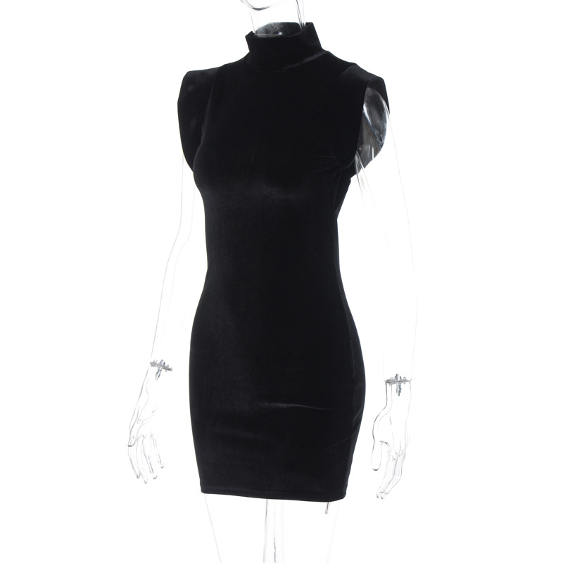 Suede Turtleneck Dress Image 5