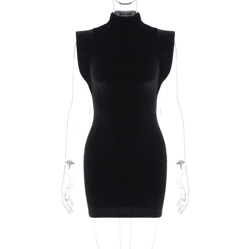 Suede Turtleneck Dress Image 6