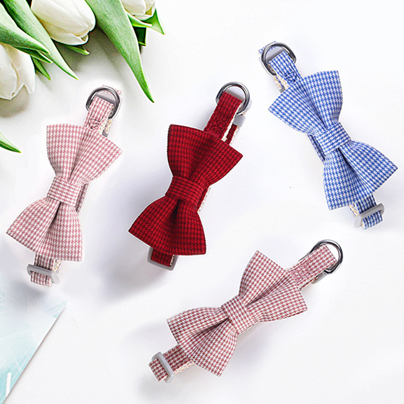 Houndstooth Design Bow Collar - Image 3