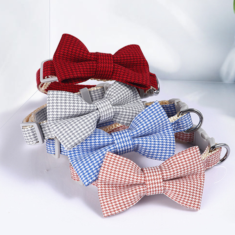 Houndstooth Design Bow Collar - Image 5
