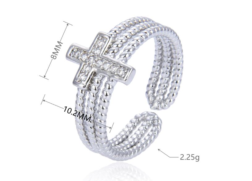 Stylish Adjustable Cross Ring