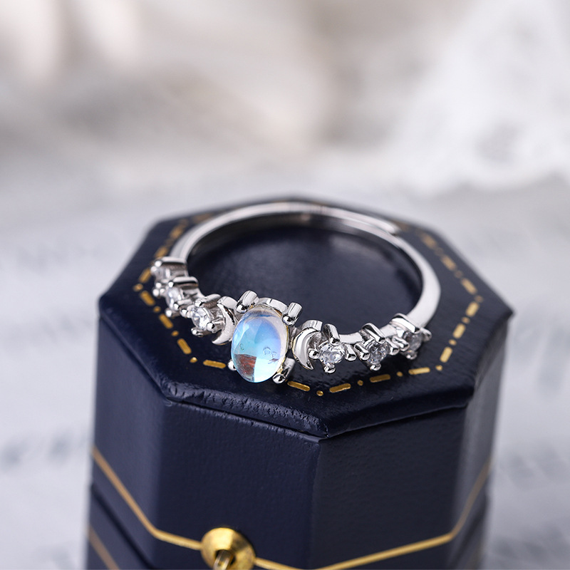 S925 Sterling Silver Moonstone Ring