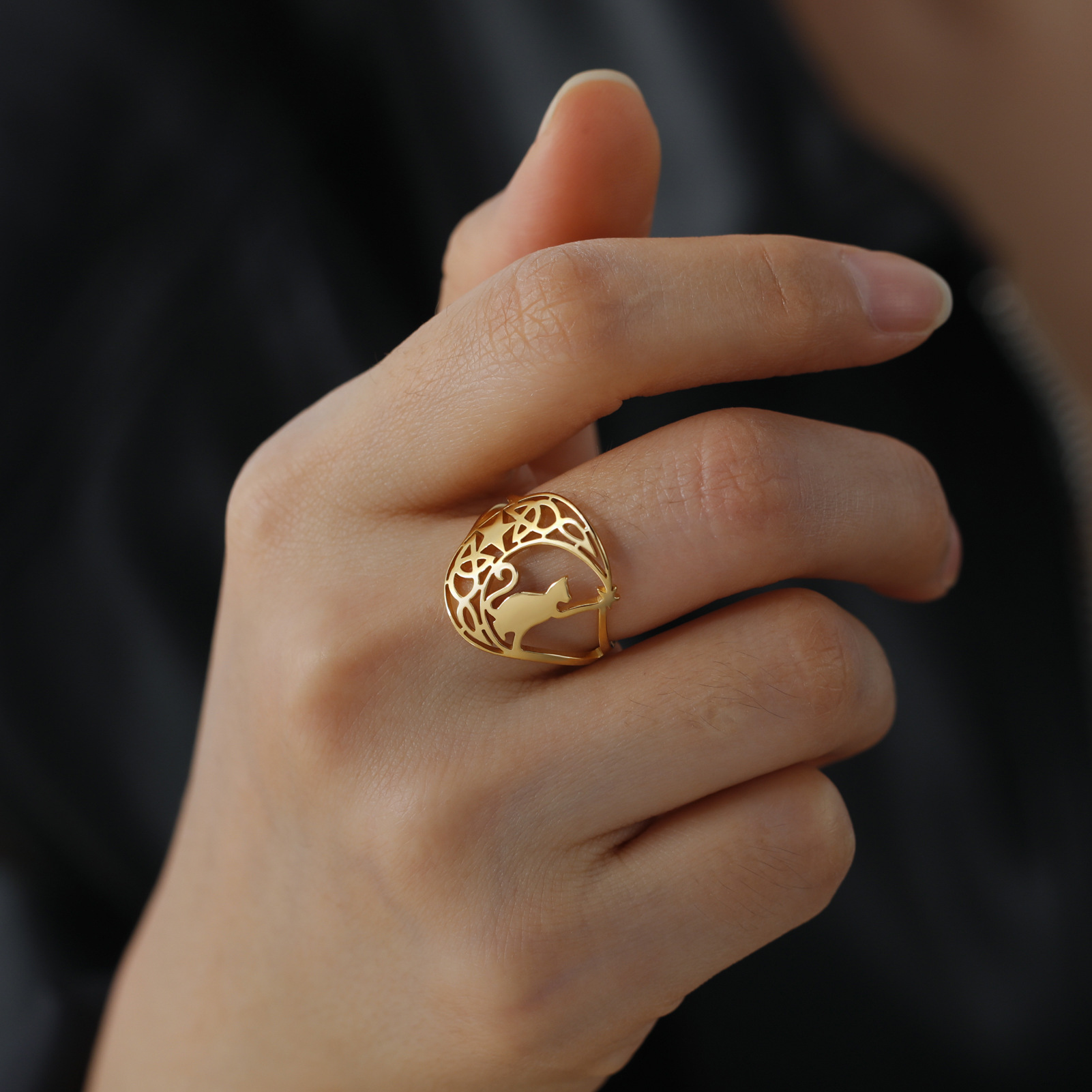 Cute Kitten Star Ring 4