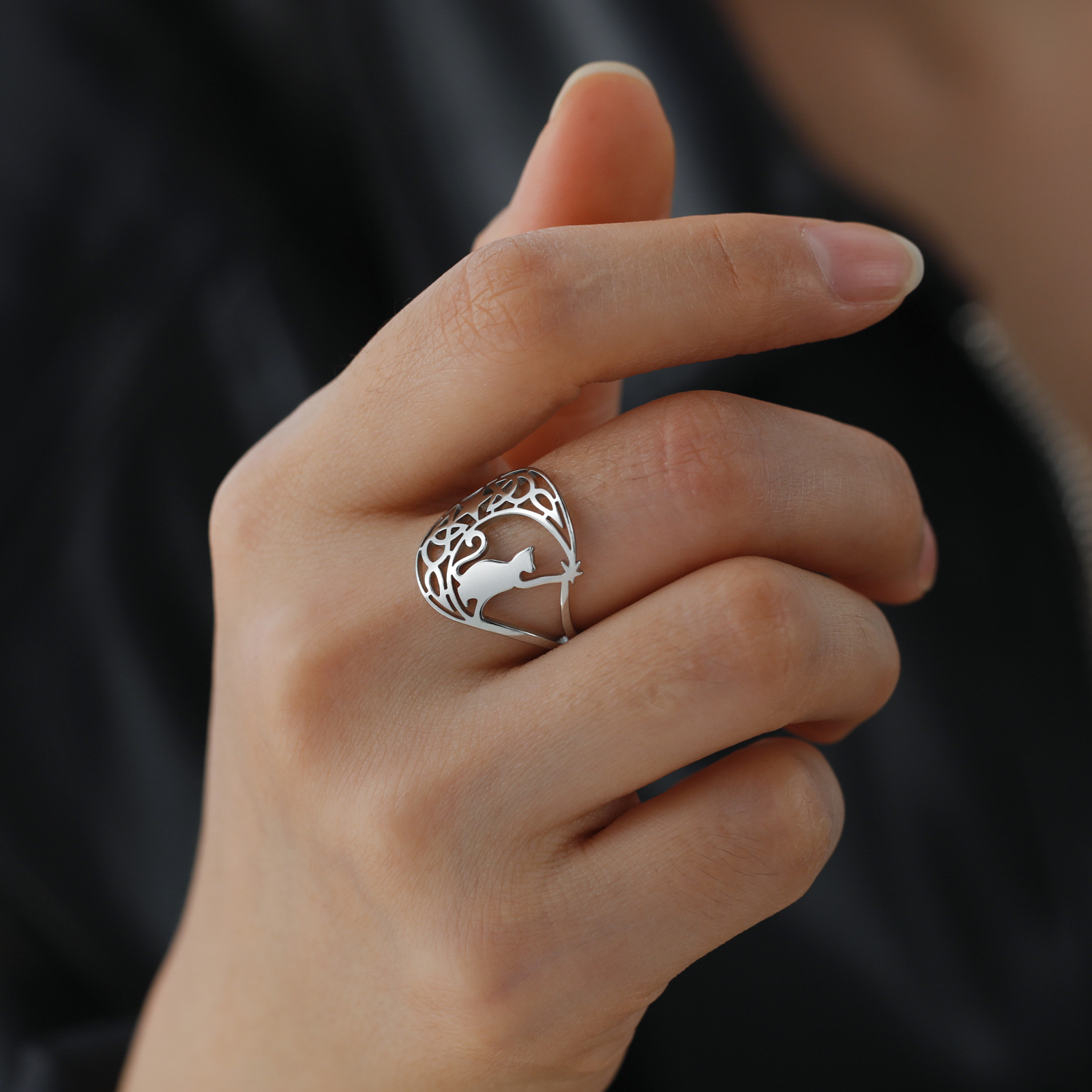 Cute Kitten Star Ring 6