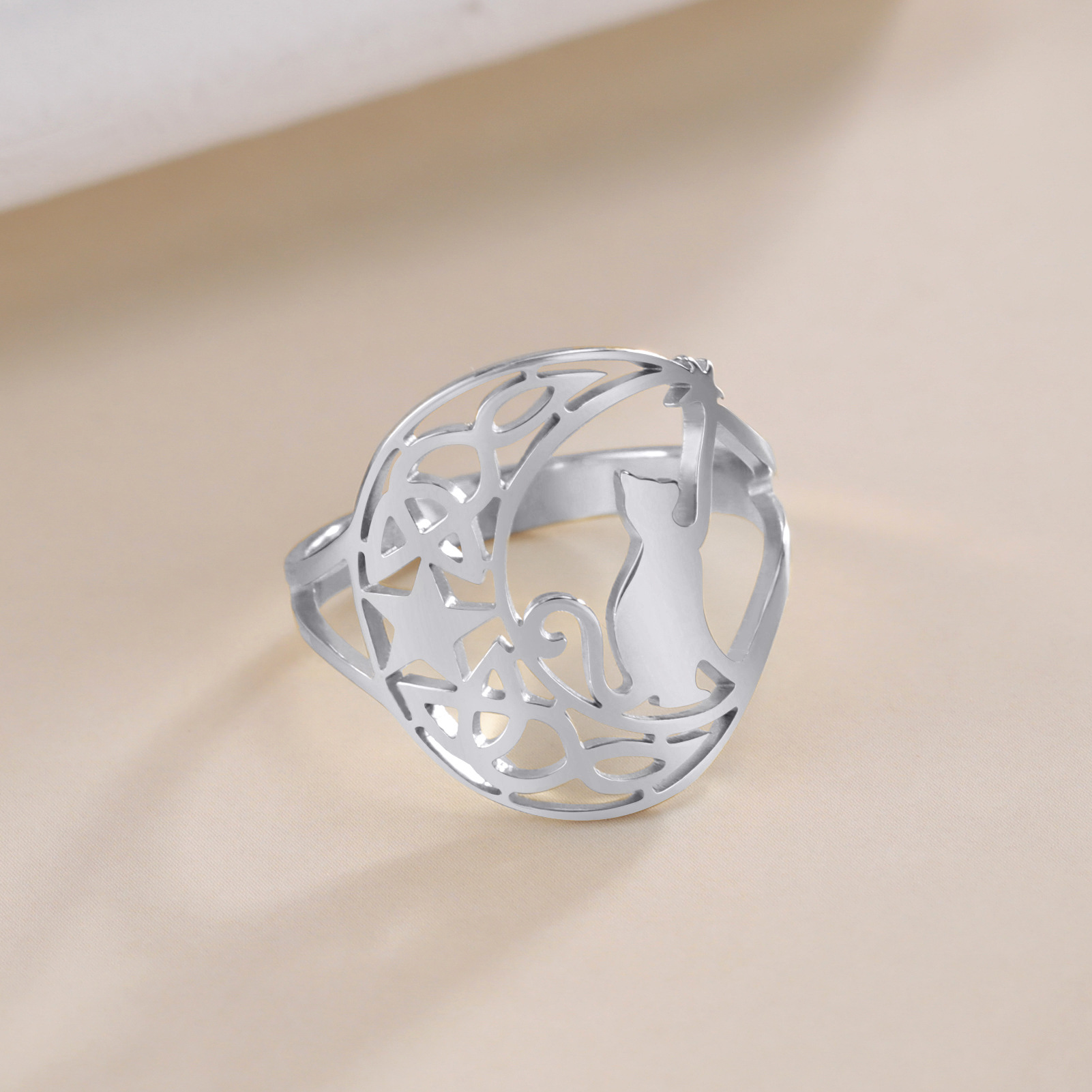 Cute Kitten Star Ring 5