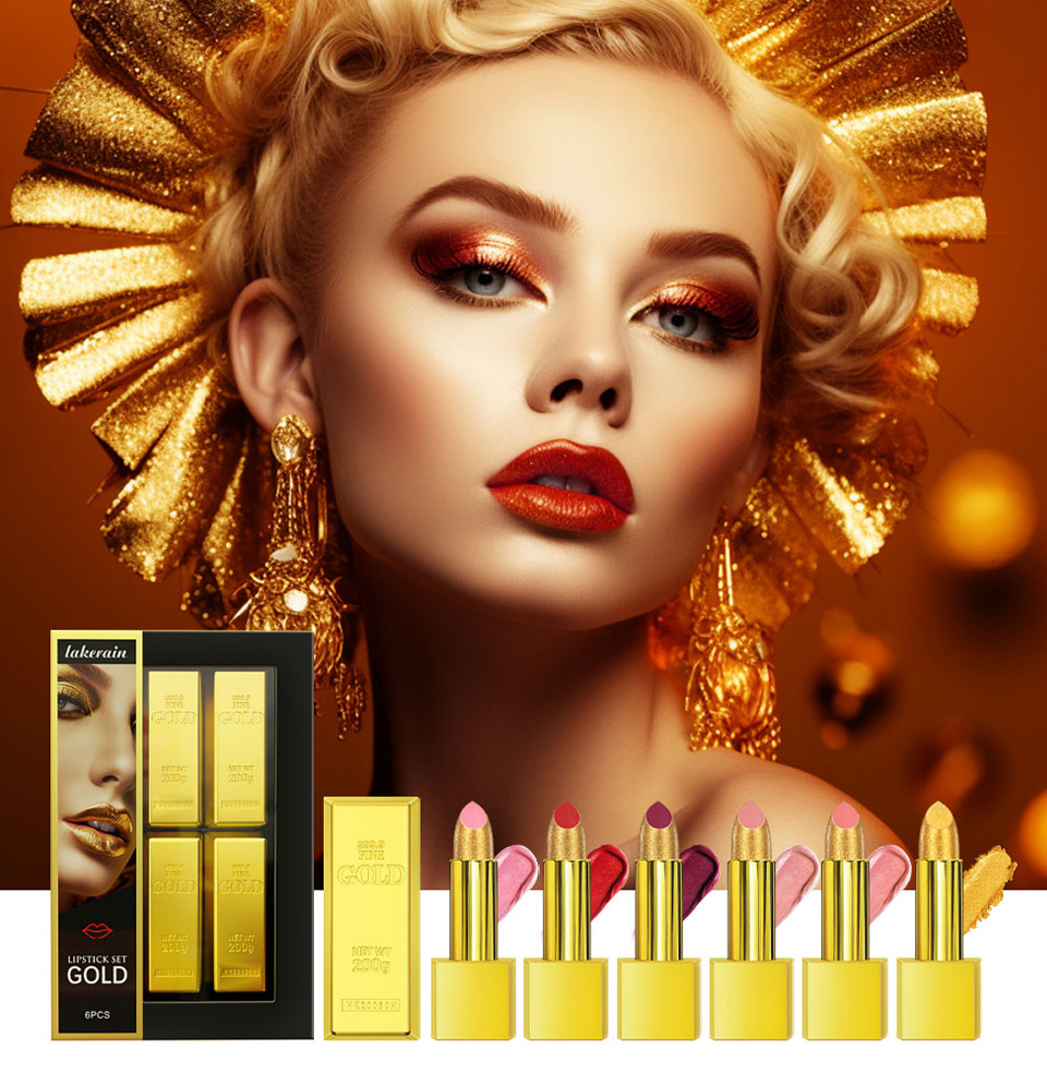 Lipstick Kit Gold Bar Makeup Set Image 8