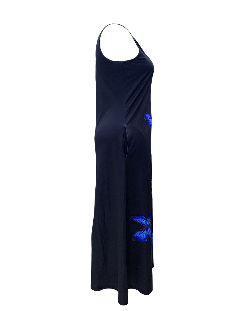 Women's Round Neck Sleeveless A-Line Skirt
