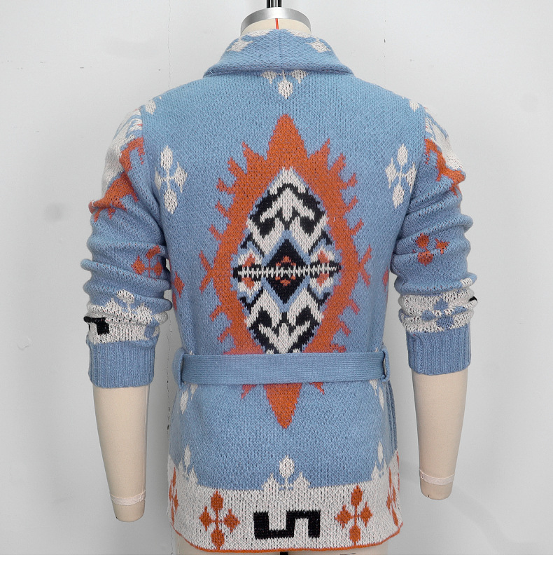 American Retro Heavy Industry Jacquard Sweater - Casual Look