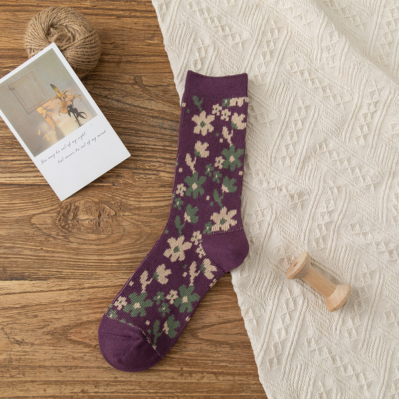 Stylish Black Floral Socks