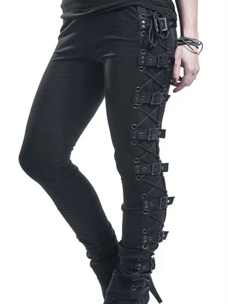Women's Fashion Punk Skinny Pants Image 2