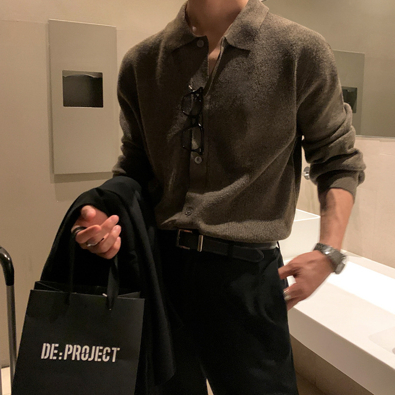 Men's Korean-style Loose Outer Wear Long-sleeved Sweater 5