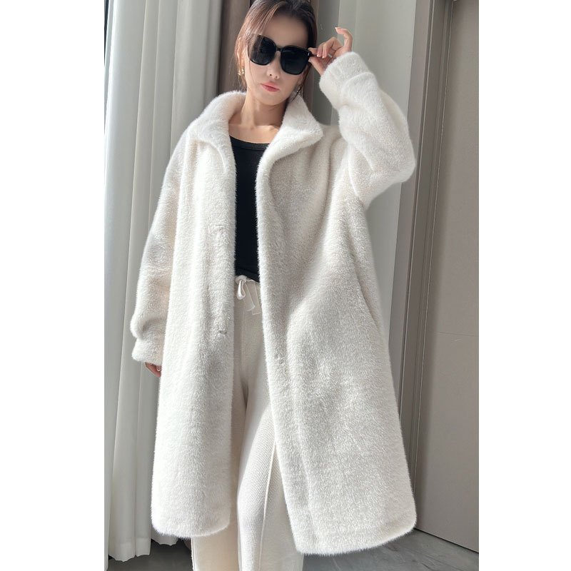 Fur Integrated Environmental Protection Plush Mink Fur Coat