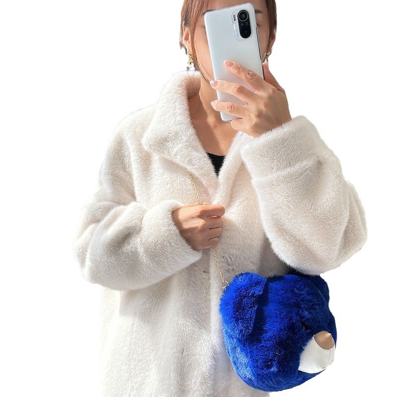 Fur Integrated Environmental Protection Plush Mink Fur Coat