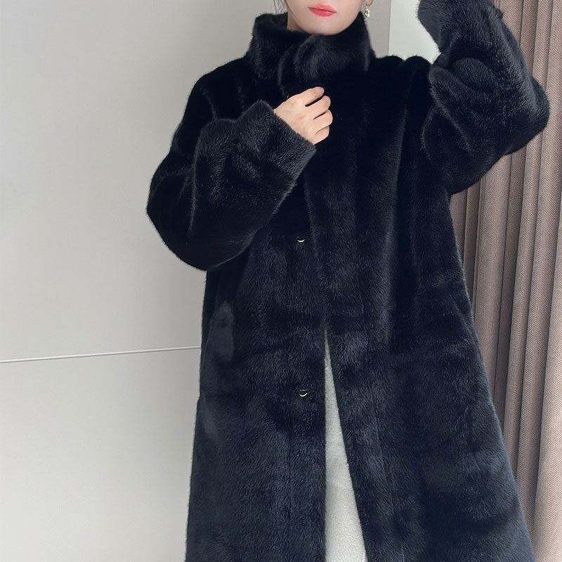 Fur Integrated Environmental Protection Plush Mink Fur Coat