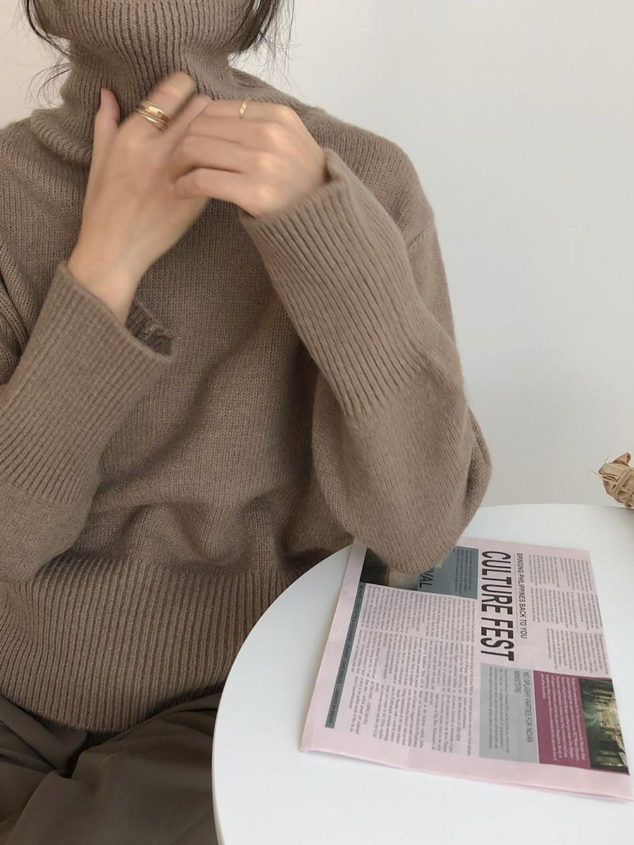 Lazy Style Turtleneck Sweater in Green