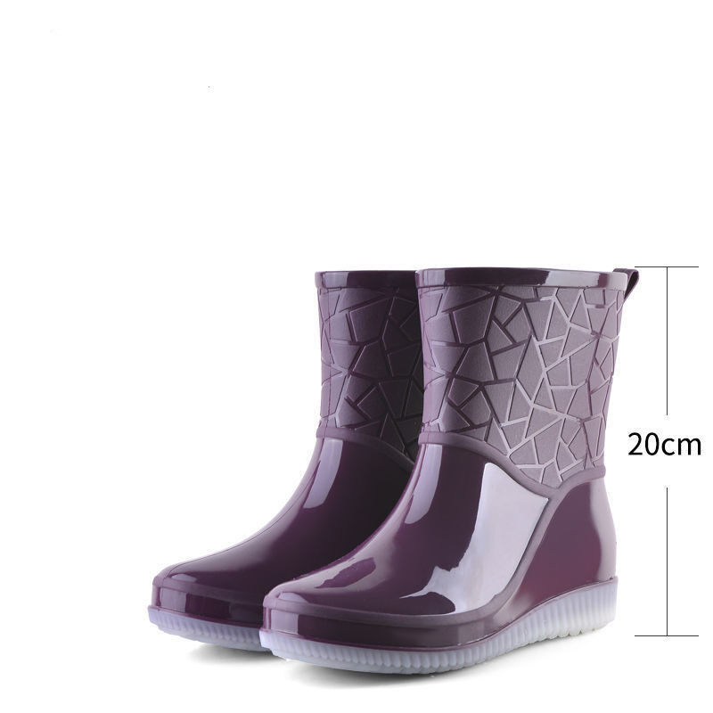 Women's Mid-low Fleece Rain Boots - Image 4