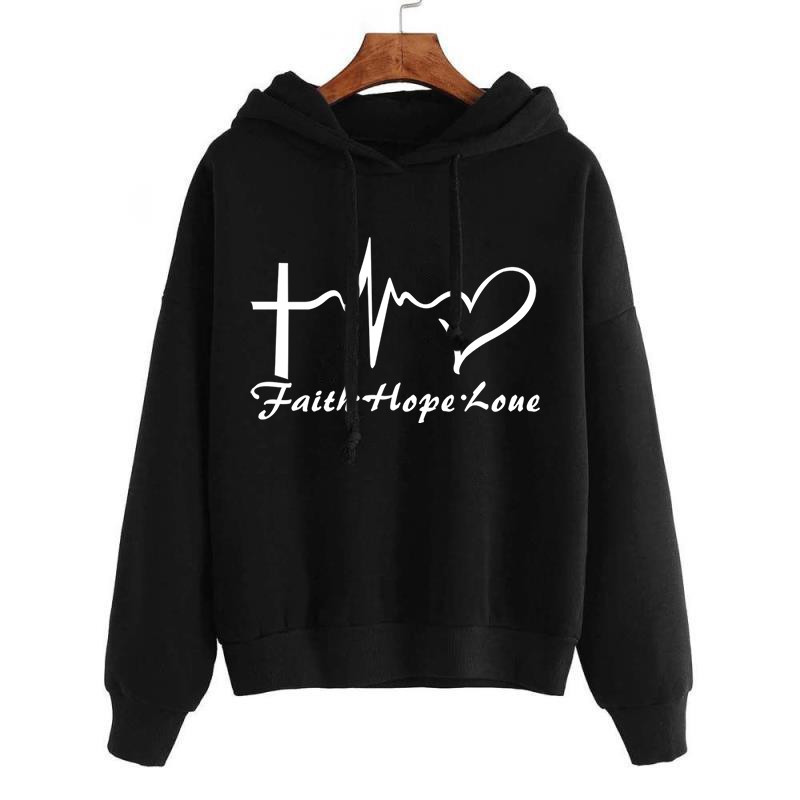Heart Print Hoodie Sweatshirt Lifestyle