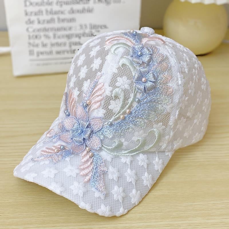 Women’s Outdoor Mesh Breathable Lace Peaked Cap front view