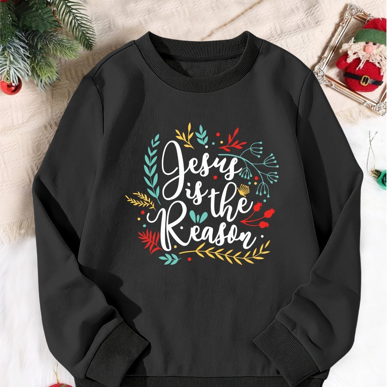 Christmas Season Printed Girls' Sports Sweater - Image 5