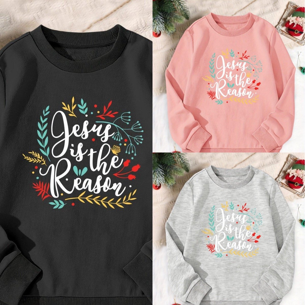 Christmas Season Printed Girls' Sports Sweater - Image 2
