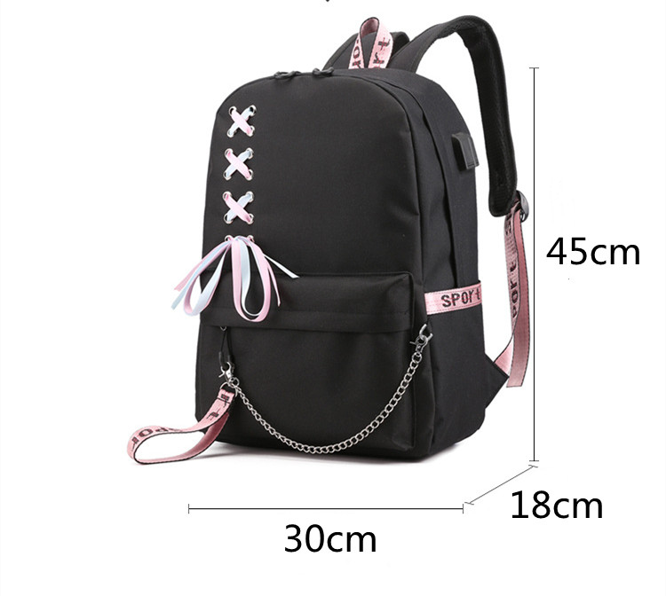 Korean Style USB Charging Backpack