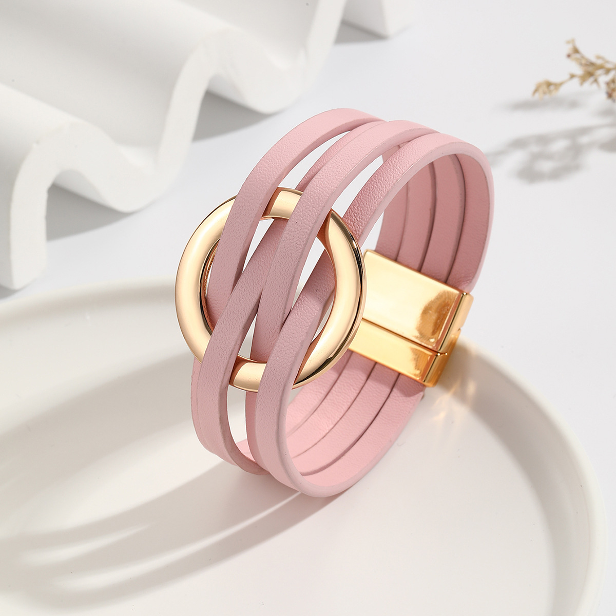 Cross Leather Women Bracelet Image 2