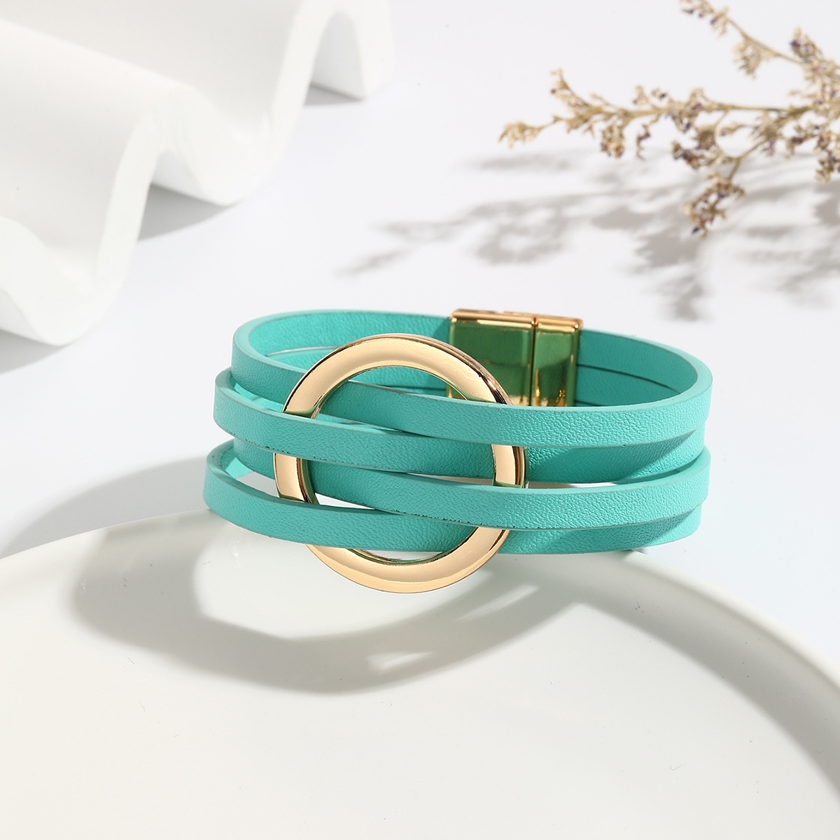 Cross Leather Women Bracelet Image 4