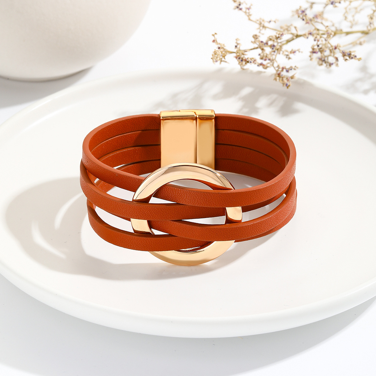 Cross Leather Women Bracelet Image 3