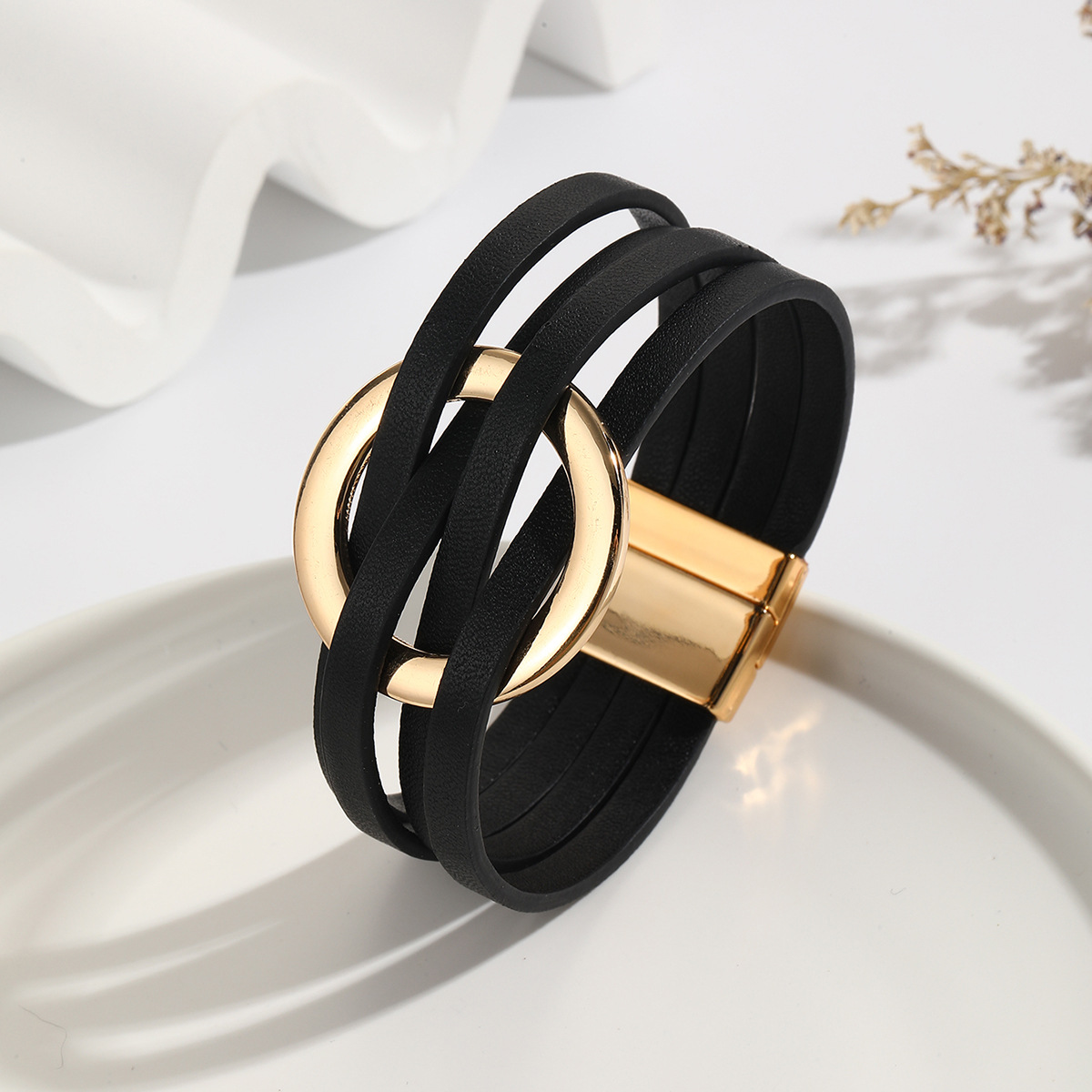 Cross Leather Women Bracelet Image 1