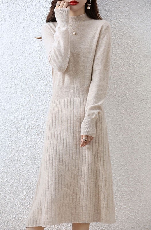 Mid-length A-Line Wool Dress