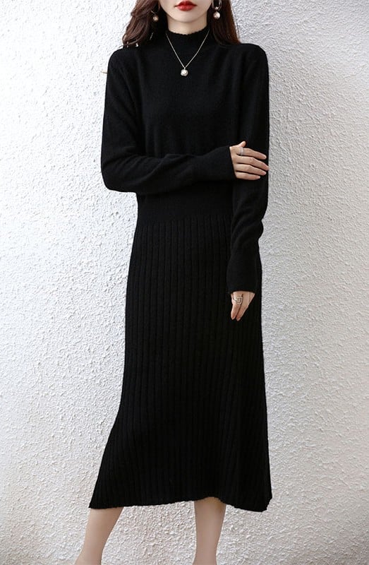 Stylish A-Line Wool Dress
