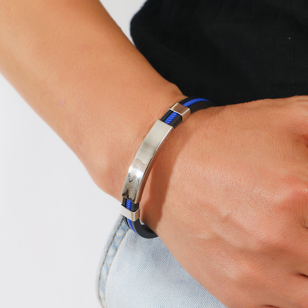 Titanium Steel Silicone Bracelet - Image 5