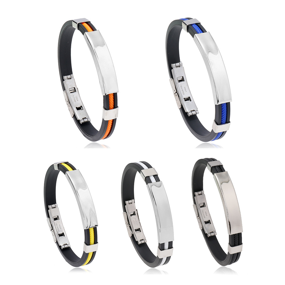 Titanium Steel Silicone Bracelet - Image 2