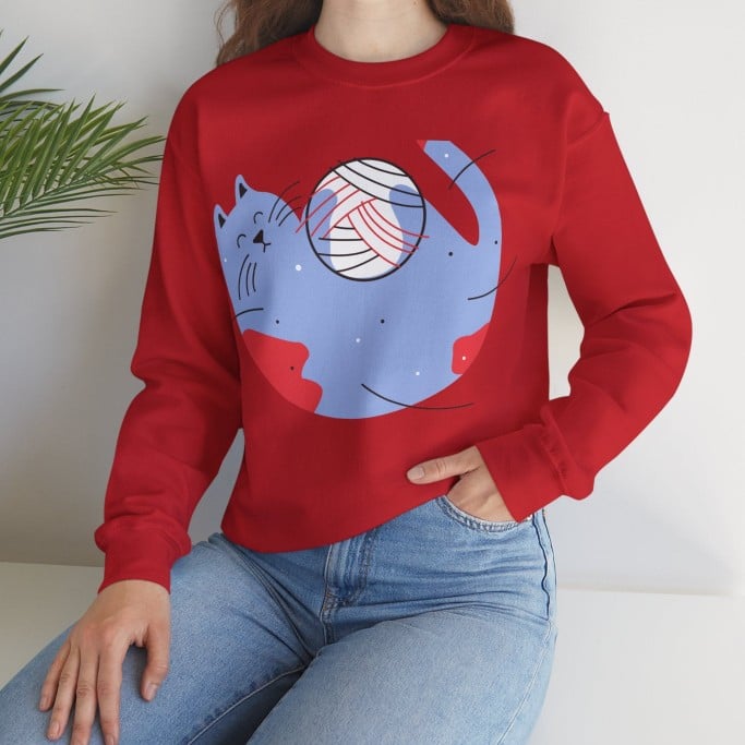 Round Neck Loose Printed Sweatshirt
