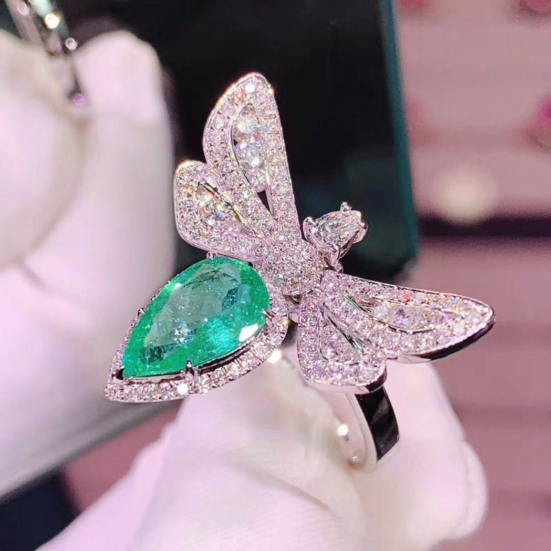 Emerald Colored Gemstone Ring 5