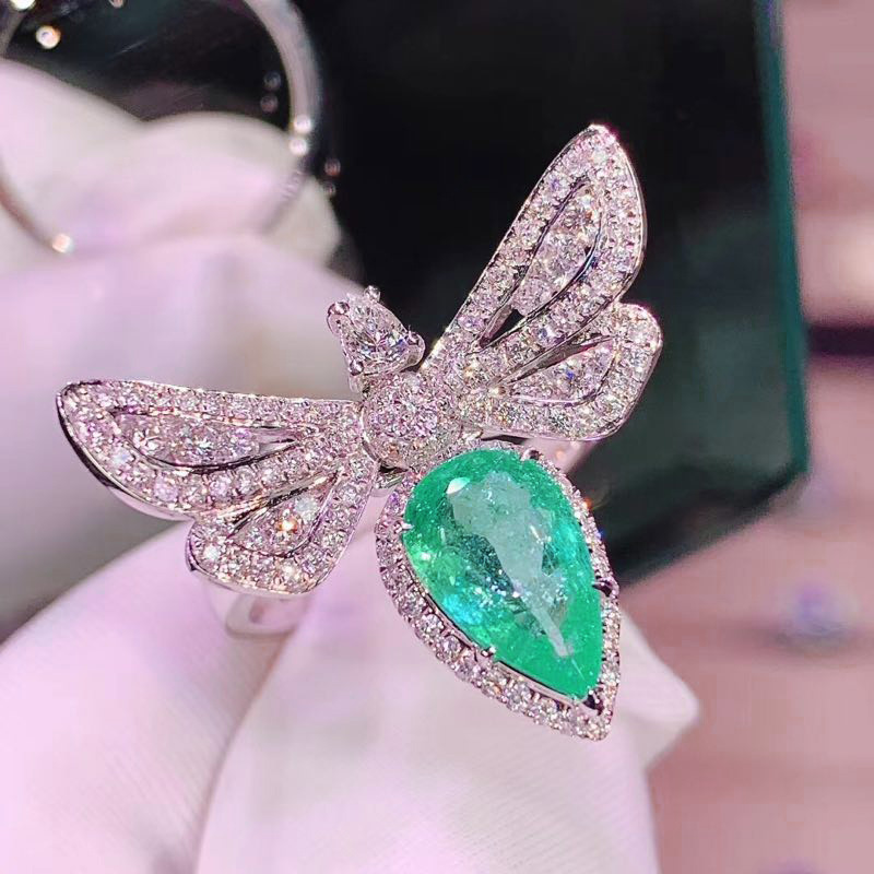 Emerald Colored Gemstone Ring 2