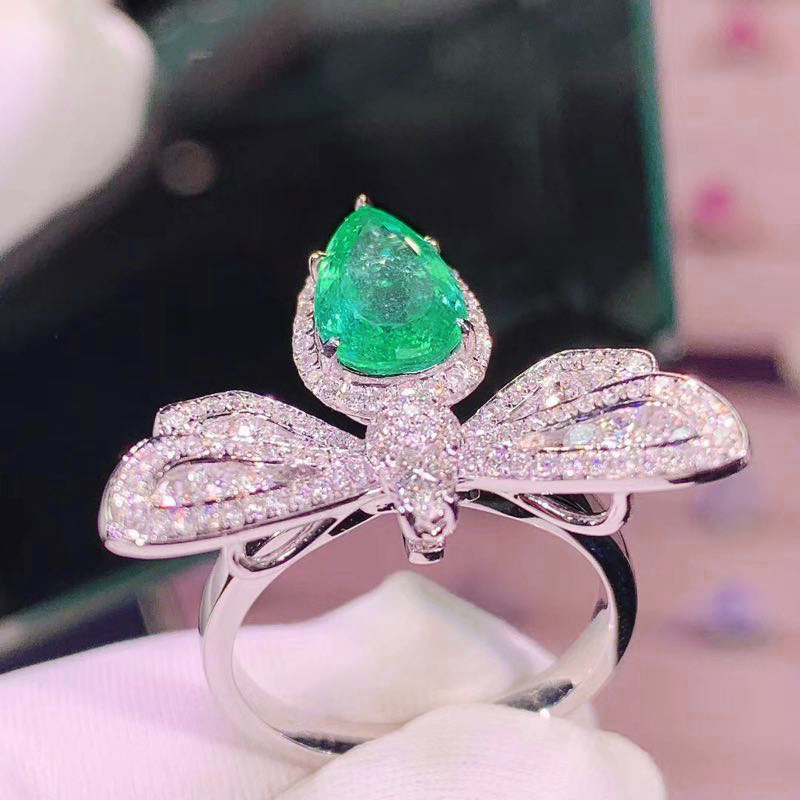 Emerald Colored Gemstone Ring 1