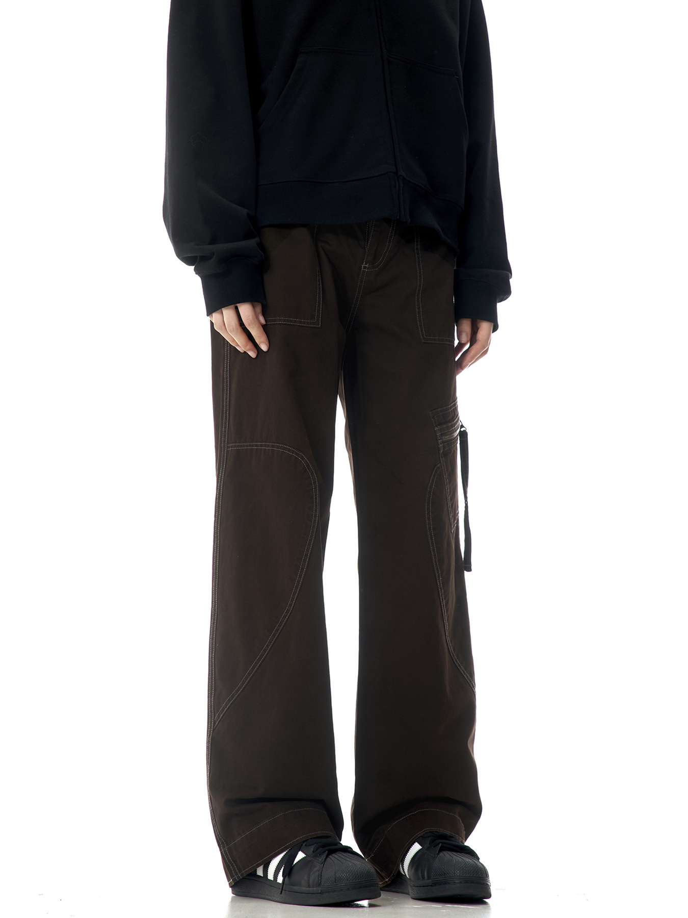High Street Loose Straight Casual Wide-leg Pants