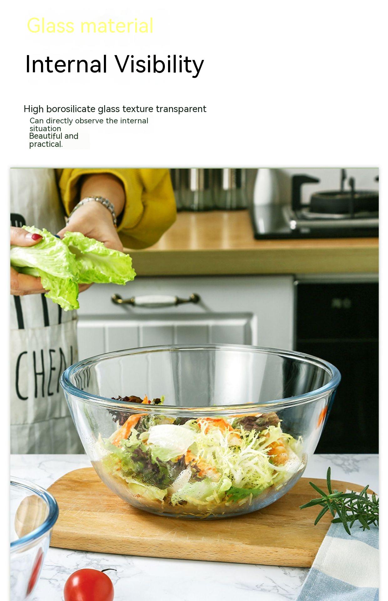 Japanese-style Transparent Glass Salad Bowl