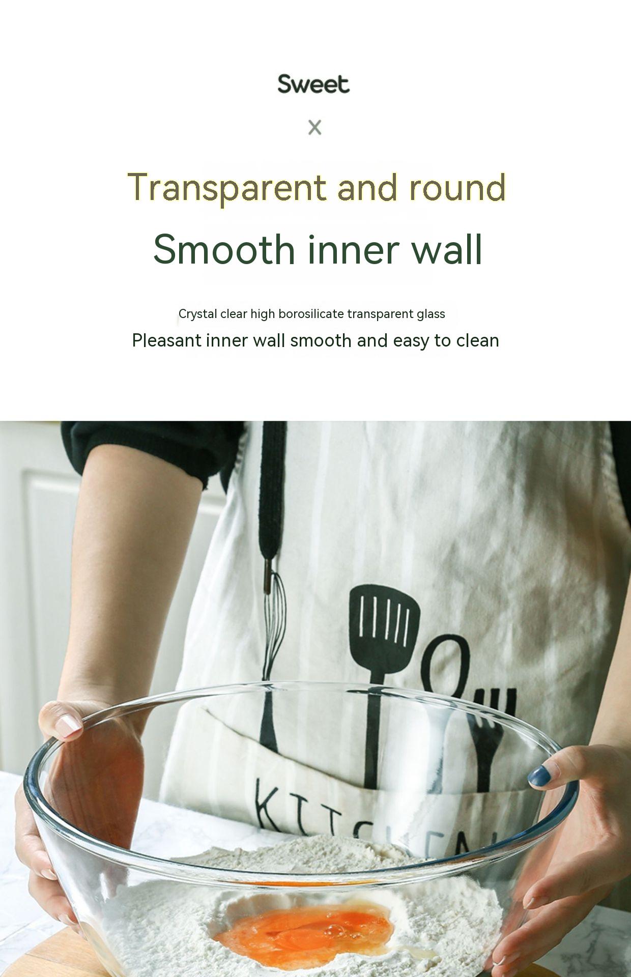 Japanese-style Transparent Glass Salad Bowl