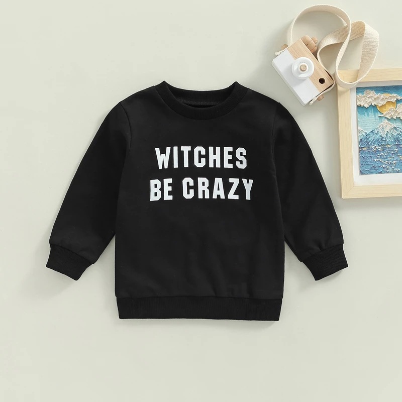 Girls' Fashionable Simple Letter Sweater Image 6
