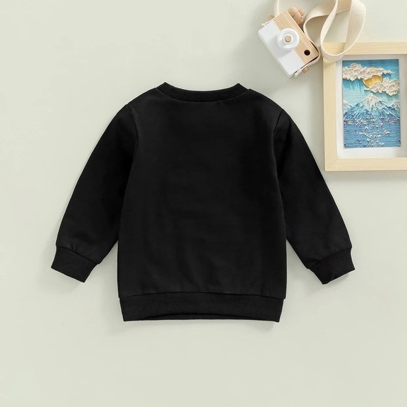 Girls' Fashionable Simple Letter Sweater Image 4