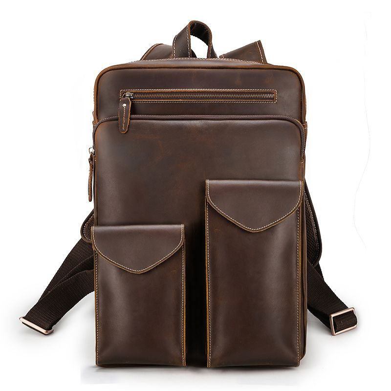 Interior of Crazy Horse Leather Travel Backpack
